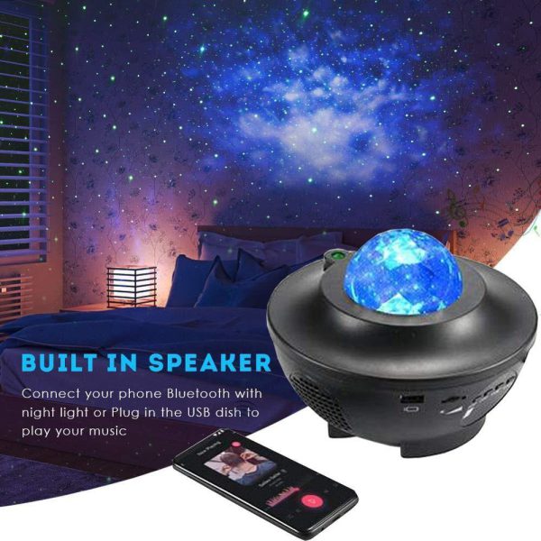 (nw000396) Colorful Starry Sky Galaxy Projector Nightlight Child Bluetooth Usb Music Player Star Night Light Romantic Projection Lamp Gifts