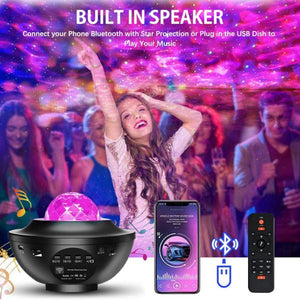 (nw000396) Colorful Starry Sky Galaxy Projector Nightlight Child Bluetooth Usb Music Player Star Night Light Romantic Projection Lamp Gifts