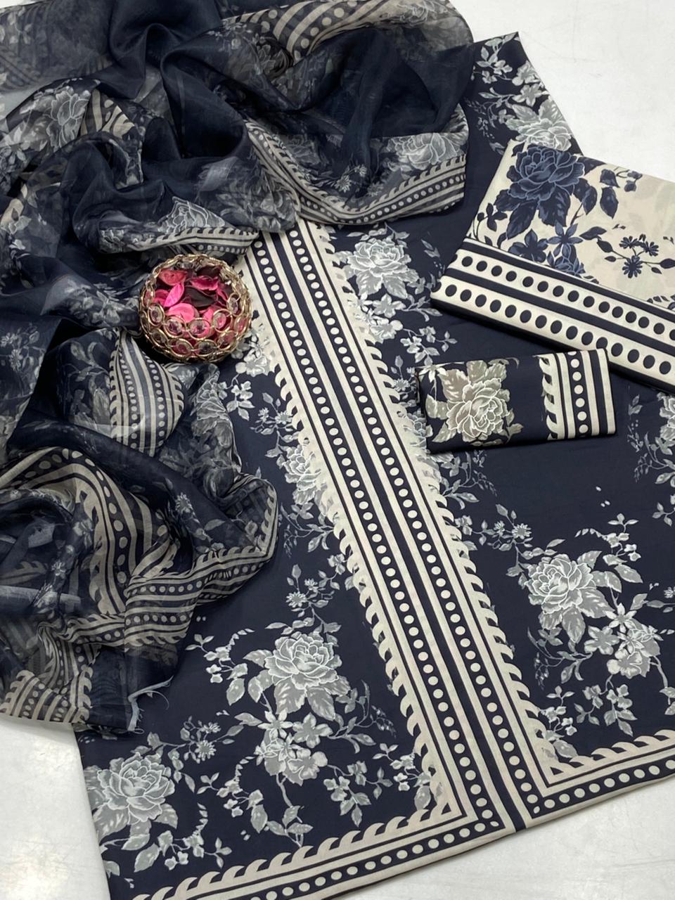Swiss Monar Lawn fabric suit