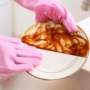 Silicone Washing Full Finger Gloves – For Home