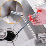 Stainless Steel Hair Catching Drain Cleaning Wire Spring [90cm] Sink Cleaning Stick